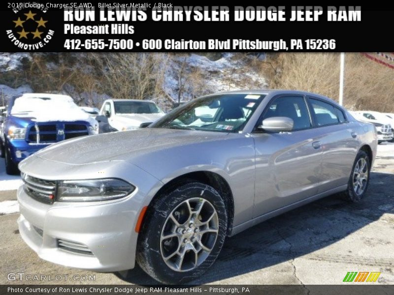 Billet Silver Metallic / Black 2015 Dodge Charger SE AWD
