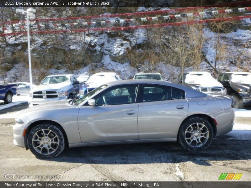 Billet Silver Metallic / Black 2015 Dodge Charger SE AWD