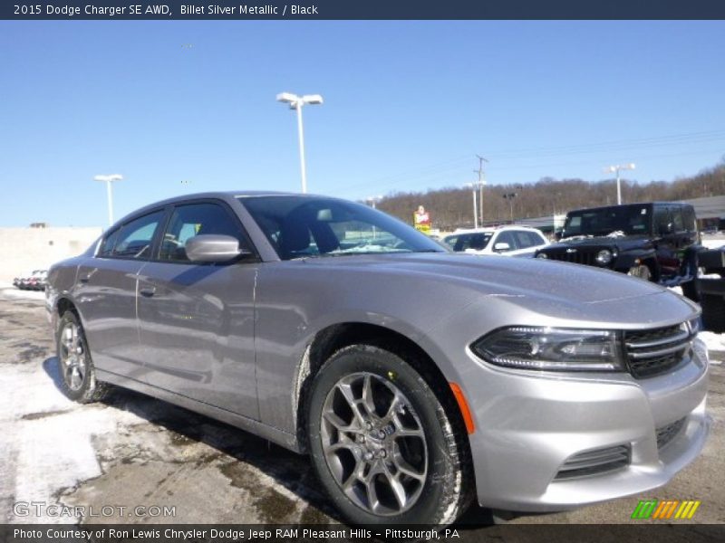 Billet Silver Metallic / Black 2015 Dodge Charger SE AWD