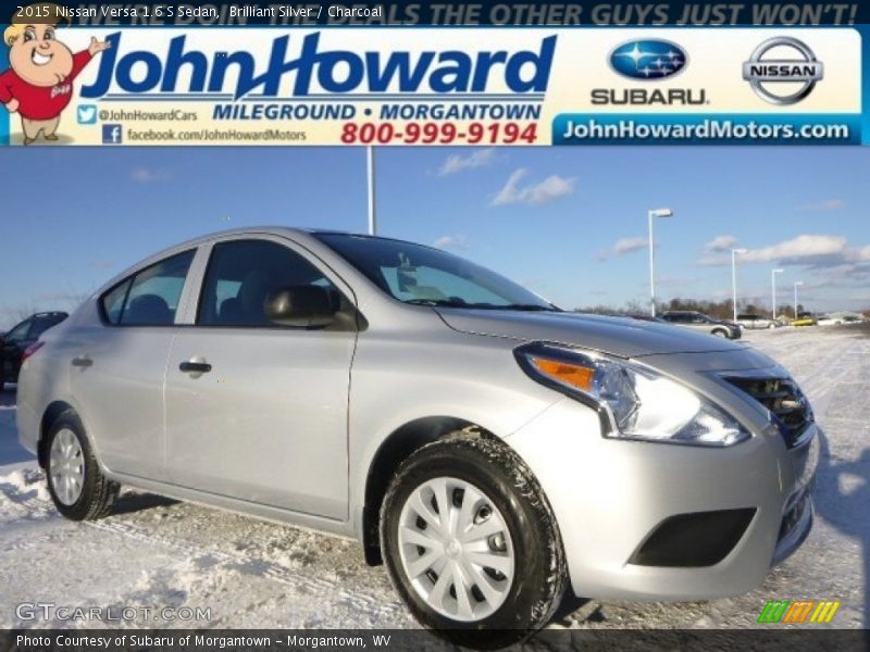 Brilliant Silver / Charcoal 2015 Nissan Versa 1.6 S Sedan