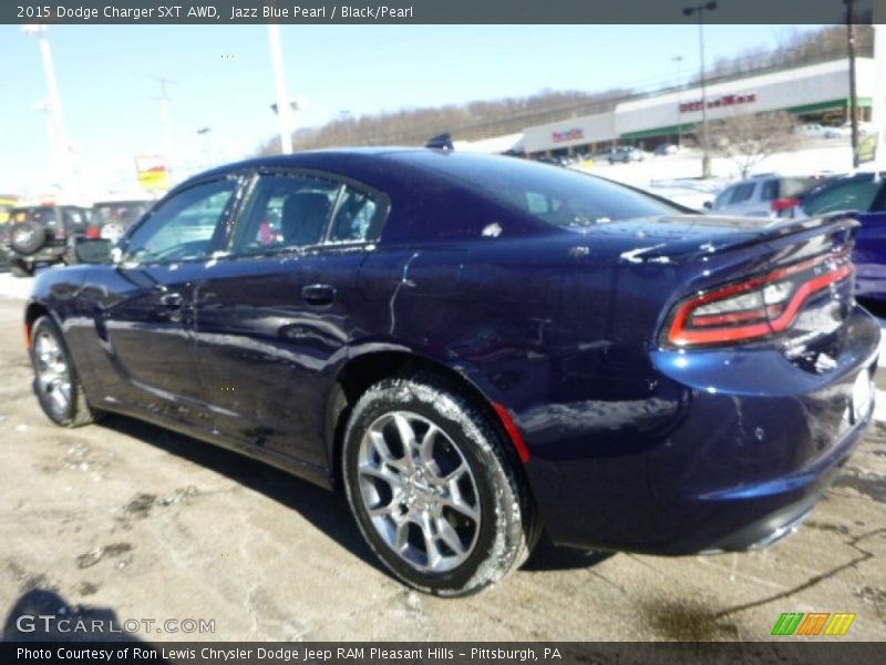 Jazz Blue Pearl / Black/Pearl 2015 Dodge Charger SXT AWD