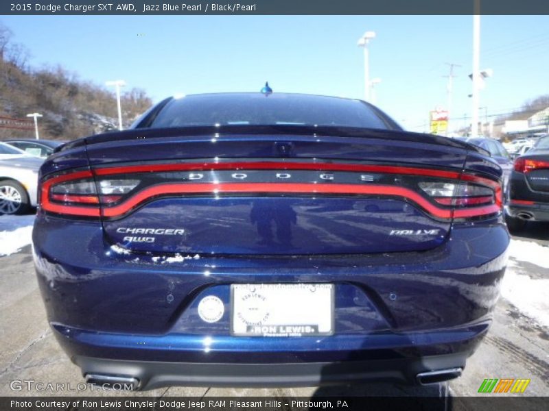 Jazz Blue Pearl / Black/Pearl 2015 Dodge Charger SXT AWD