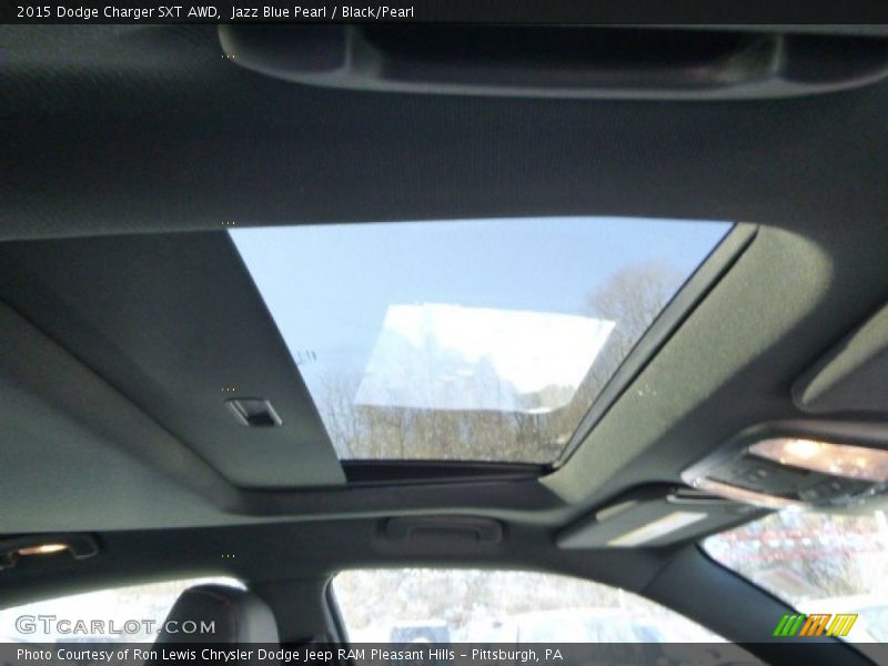 Jazz Blue Pearl / Black/Pearl 2015 Dodge Charger SXT AWD