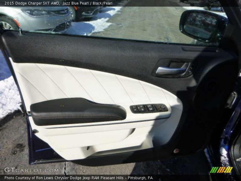Jazz Blue Pearl / Black/Pearl 2015 Dodge Charger SXT AWD