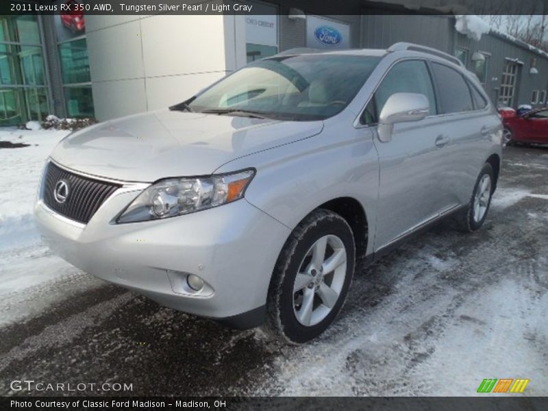 Tungsten Silver Pearl / Light Gray 2011 Lexus RX 350 AWD