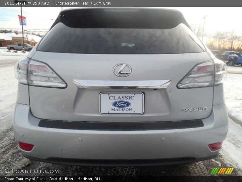 Tungsten Silver Pearl / Light Gray 2011 Lexus RX 350 AWD