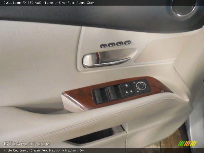Tungsten Silver Pearl / Light Gray 2011 Lexus RX 350 AWD