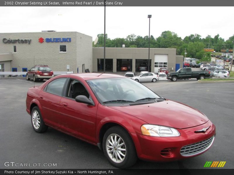 Inferno Red Pearl / Dark Slate Gray 2002 Chrysler Sebring LX Sedan
