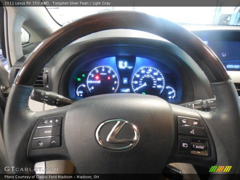 Tungsten Silver Pearl / Light Gray 2011 Lexus RX 350 AWD