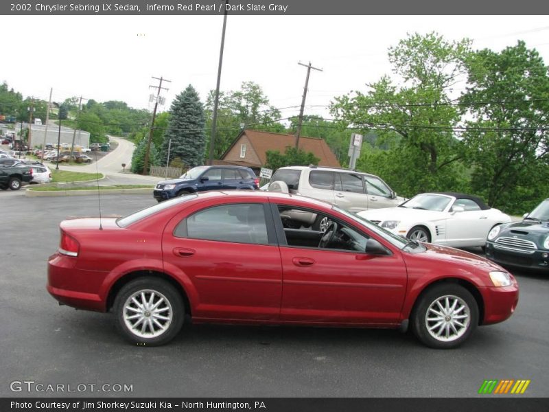 Inferno Red Pearl / Dark Slate Gray 2002 Chrysler Sebring LX Sedan