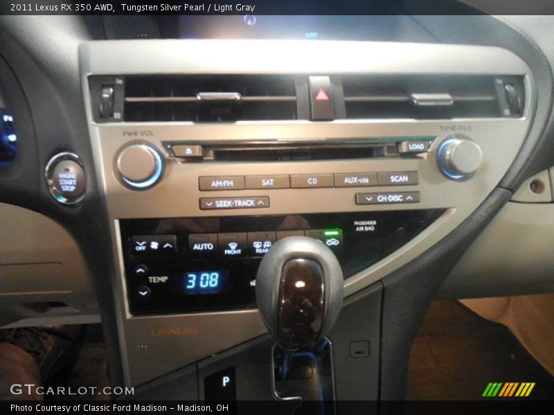 Tungsten Silver Pearl / Light Gray 2011 Lexus RX 350 AWD