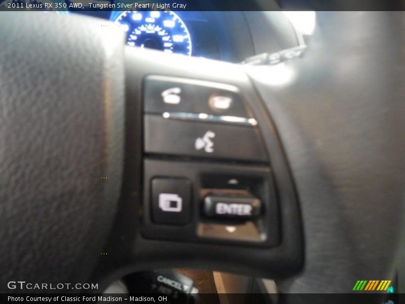 Tungsten Silver Pearl / Light Gray 2011 Lexus RX 350 AWD