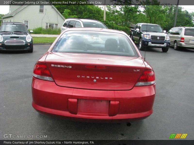 Inferno Red Pearl / Dark Slate Gray 2002 Chrysler Sebring LX Sedan