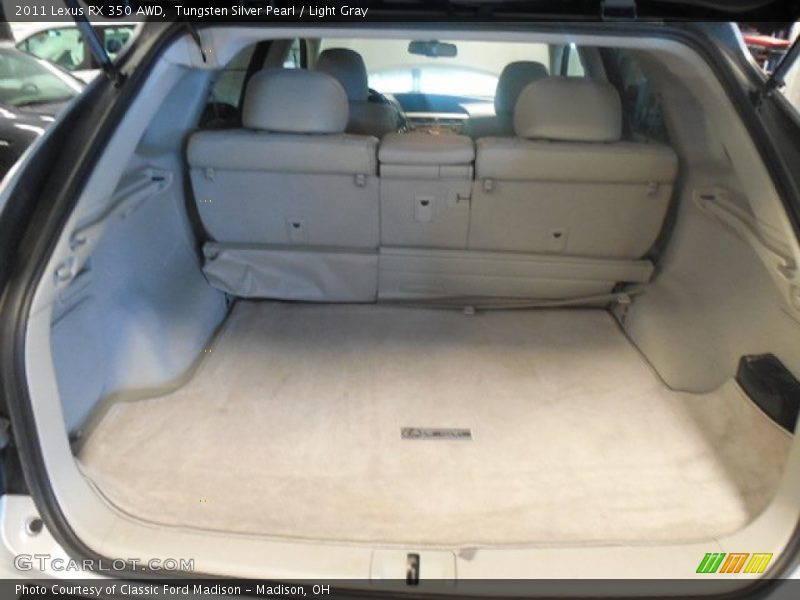 Tungsten Silver Pearl / Light Gray 2011 Lexus RX 350 AWD