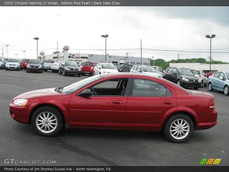 Inferno Red Pearl / Dark Slate Gray 2002 Chrysler Sebring LX Sedan