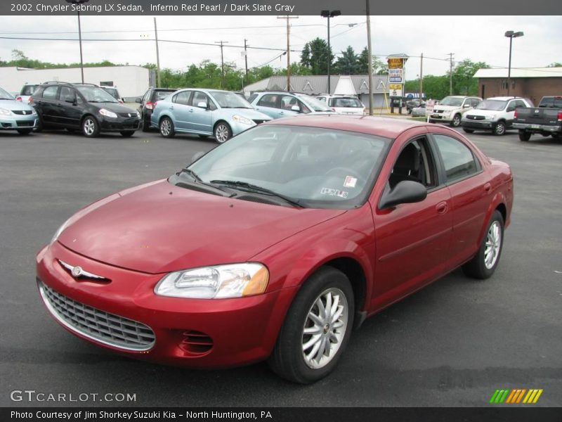 Inferno Red Pearl / Dark Slate Gray 2002 Chrysler Sebring LX Sedan