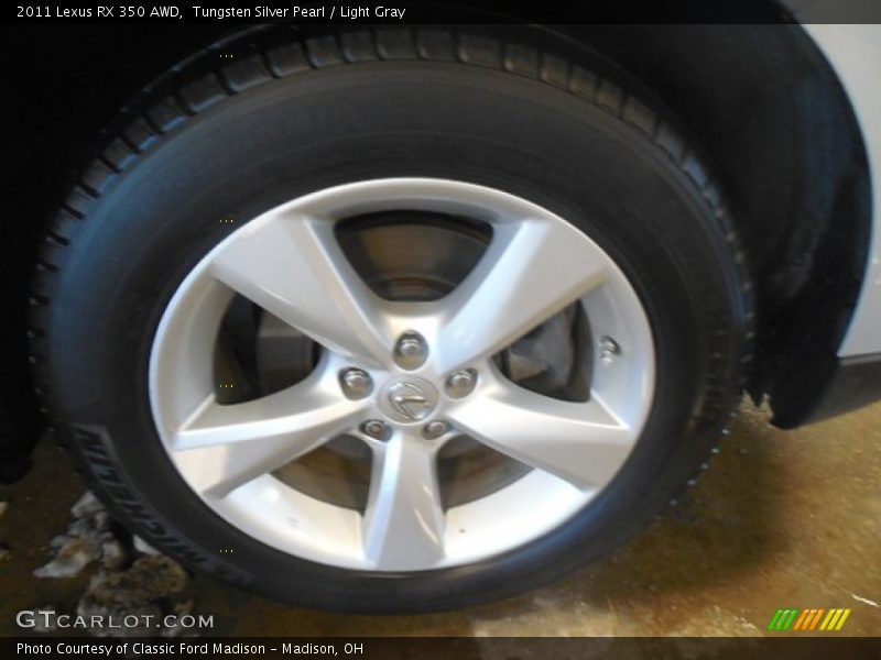 Tungsten Silver Pearl / Light Gray 2011 Lexus RX 350 AWD