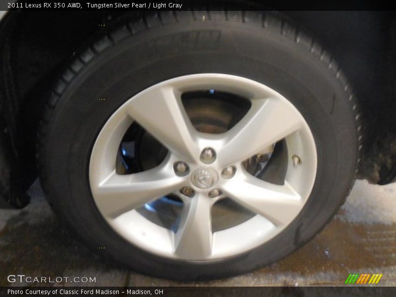 Tungsten Silver Pearl / Light Gray 2011 Lexus RX 350 AWD