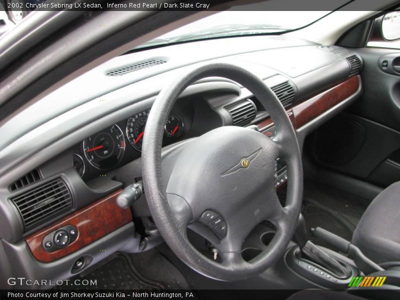 Inferno Red Pearl / Dark Slate Gray 2002 Chrysler Sebring LX Sedan