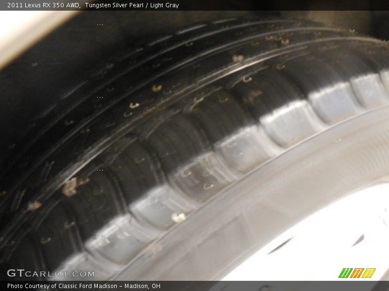 Tungsten Silver Pearl / Light Gray 2011 Lexus RX 350 AWD