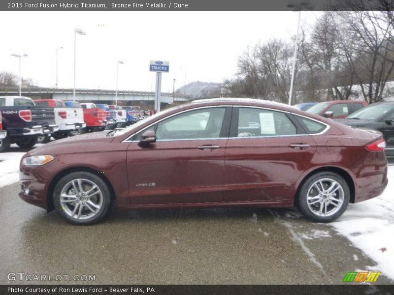 Bronze Fire Metallic / Dune 2015 Ford Fusion Hybrid Titanium