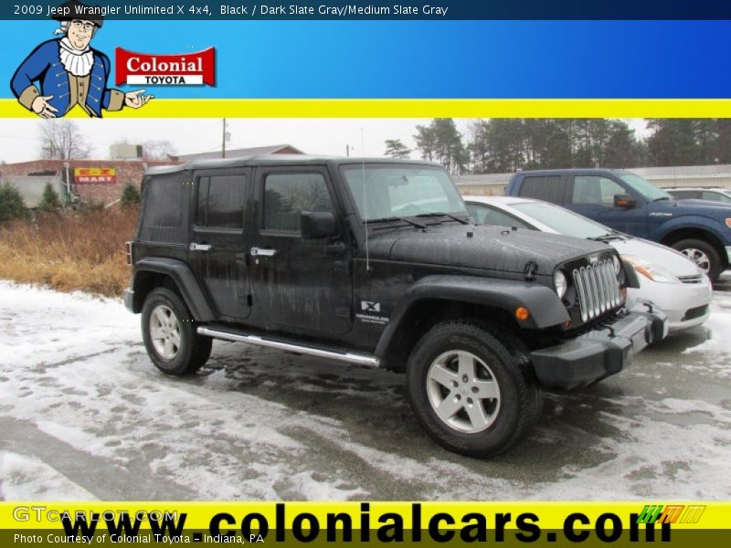 Black / Dark Slate Gray/Medium Slate Gray 2009 Jeep Wrangler Unlimited X 4x4