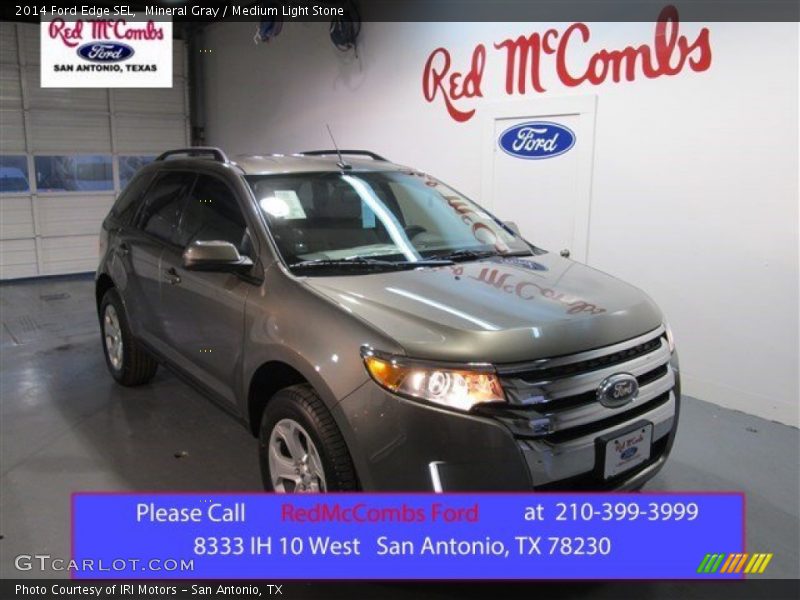 Mineral Gray / Medium Light Stone 2014 Ford Edge SEL