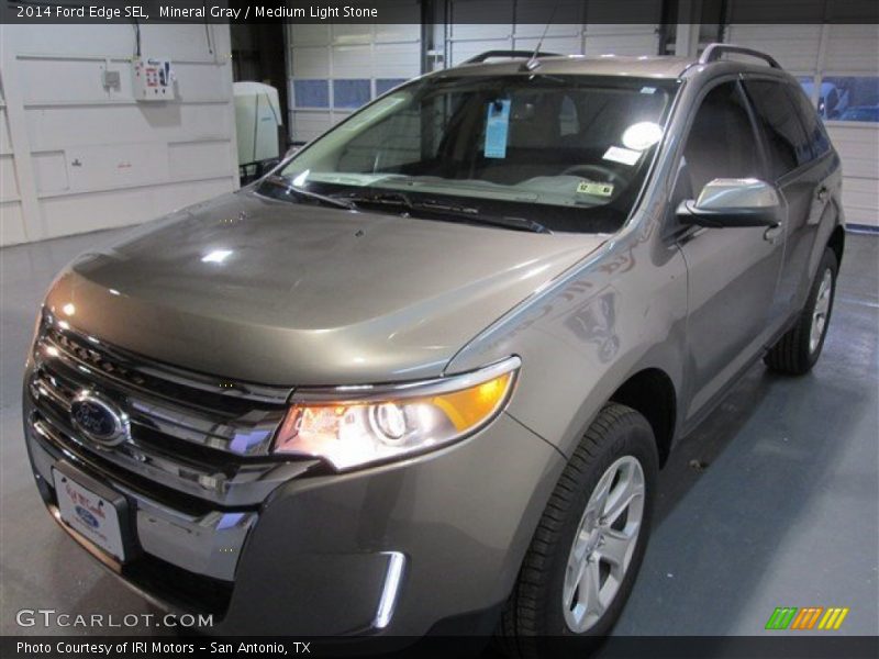 Mineral Gray / Medium Light Stone 2014 Ford Edge SEL