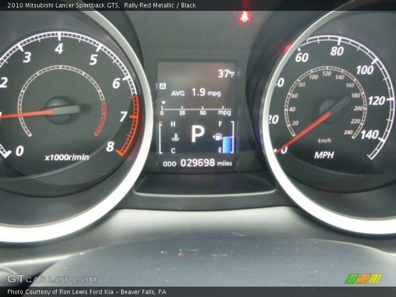 Rally Red Metallic / Black 2010 Mitsubishi Lancer Sportback GTS