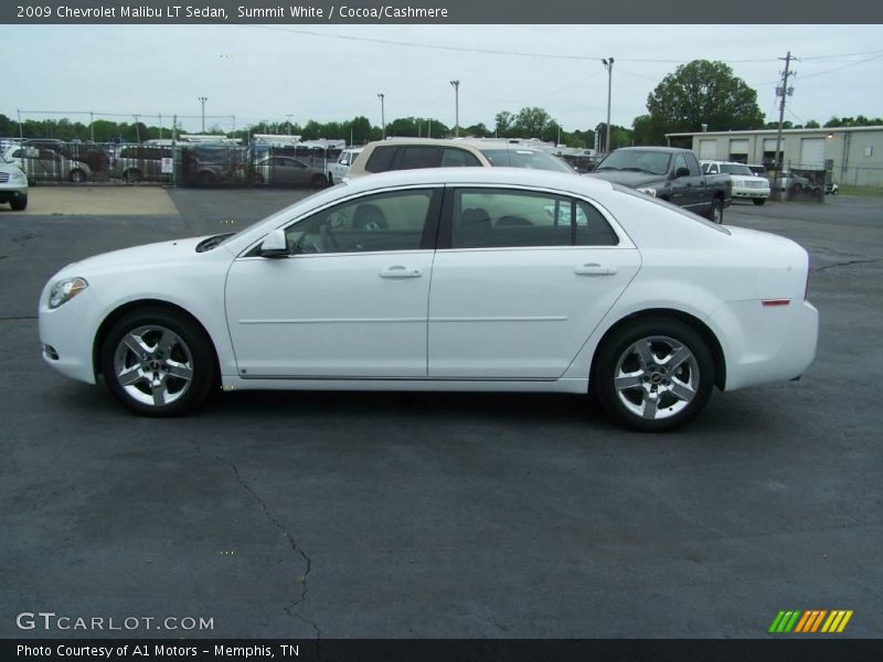 Summit White / Cocoa/Cashmere 2009 Chevrolet Malibu LT Sedan