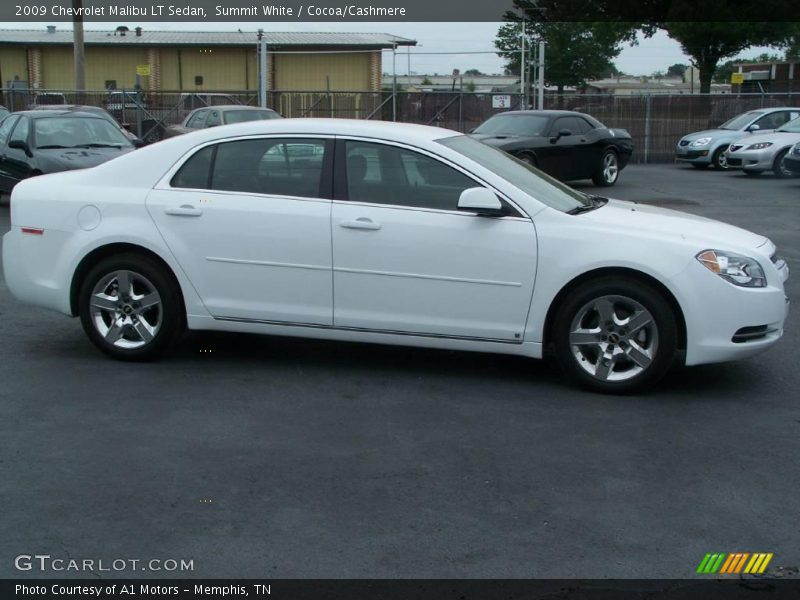 Summit White / Cocoa/Cashmere 2009 Chevrolet Malibu LT Sedan