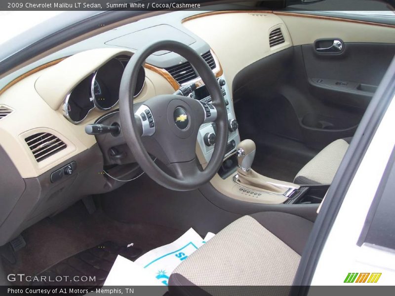 Summit White / Cocoa/Cashmere 2009 Chevrolet Malibu LT Sedan