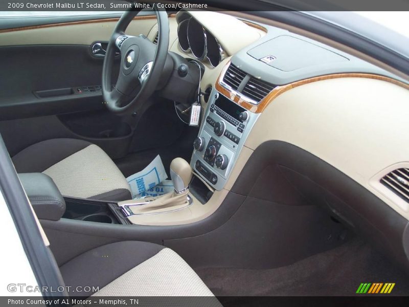 Summit White / Cocoa/Cashmere 2009 Chevrolet Malibu LT Sedan