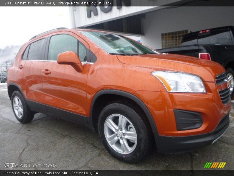 Orange Rock Metallic / Jet Black 2015 Chevrolet Trax LT AWD