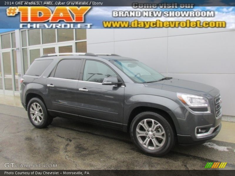 Cyber Gray Metallic / Ebony 2014 GMC Acadia SLT AWD