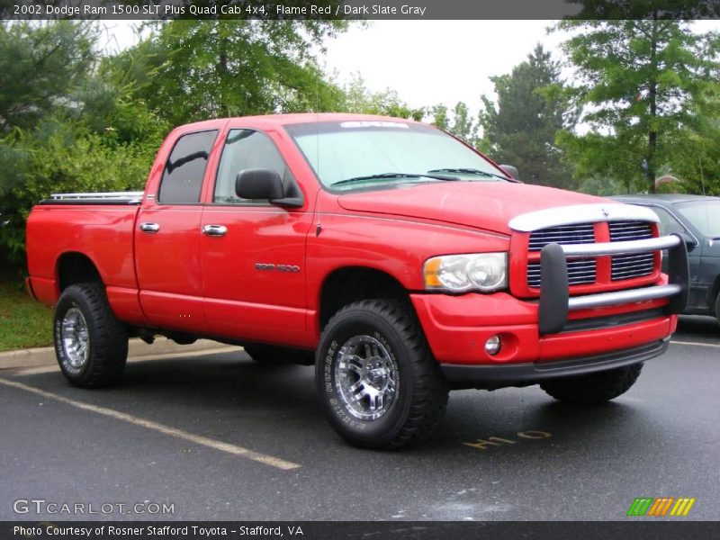 Flame Red / Dark Slate Gray 2002 Dodge Ram 1500 SLT Plus Quad Cab 4x4