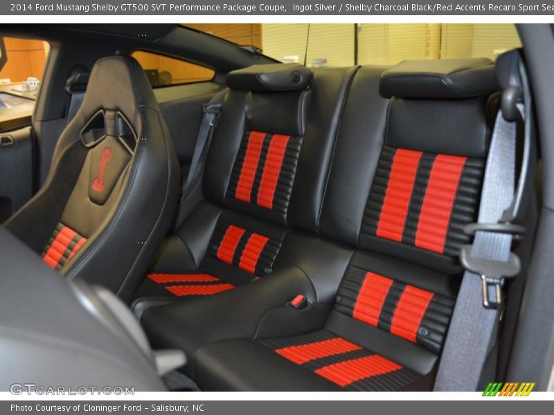 Ingot Silver / Shelby Charcoal Black/Red Accents Recaro Sport Seats 2014 Ford Mustang Shelby GT500 SVT Performance Package Coupe