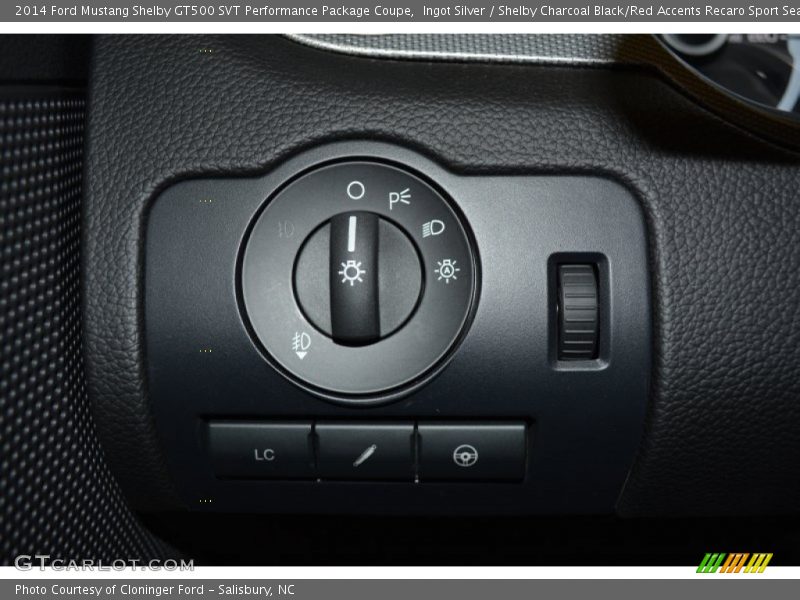 Ingot Silver / Shelby Charcoal Black/Red Accents Recaro Sport Seats 2014 Ford Mustang Shelby GT500 SVT Performance Package Coupe