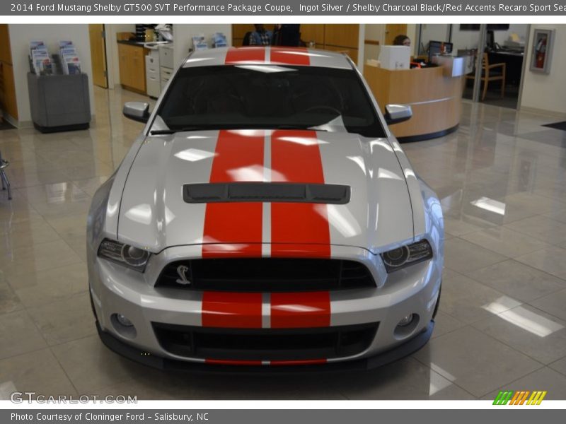 Ingot Silver / Shelby Charcoal Black/Red Accents Recaro Sport Seats 2014 Ford Mustang Shelby GT500 SVT Performance Package Coupe