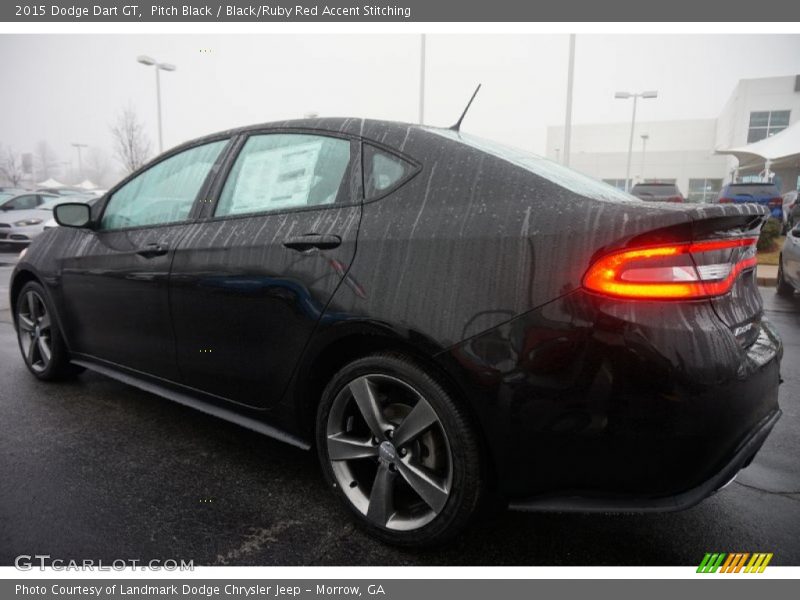 Pitch Black / Black/Ruby Red Accent Stitching 2015 Dodge Dart GT