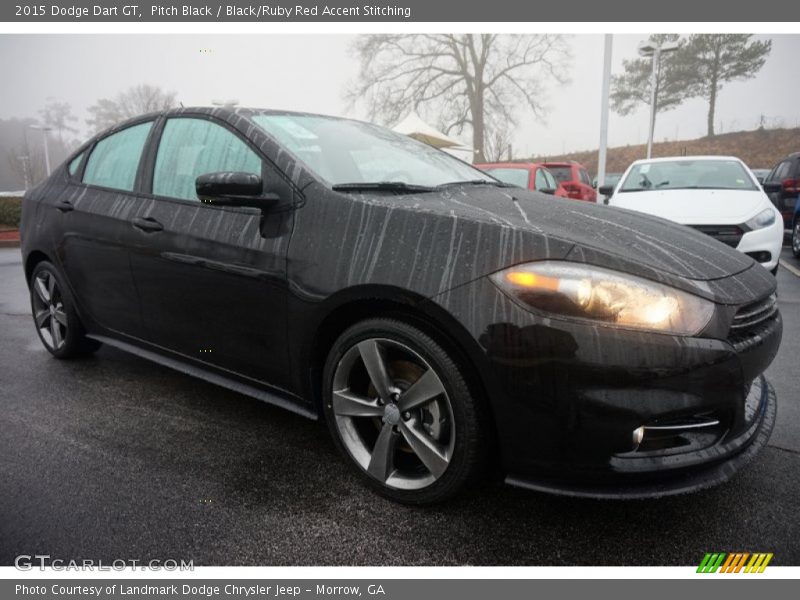 Pitch Black / Black/Ruby Red Accent Stitching 2015 Dodge Dart GT