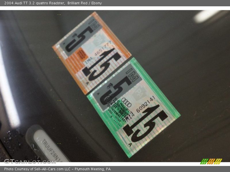 Brilliant Red / Ebony 2004 Audi TT 3.2 quattro Roadster