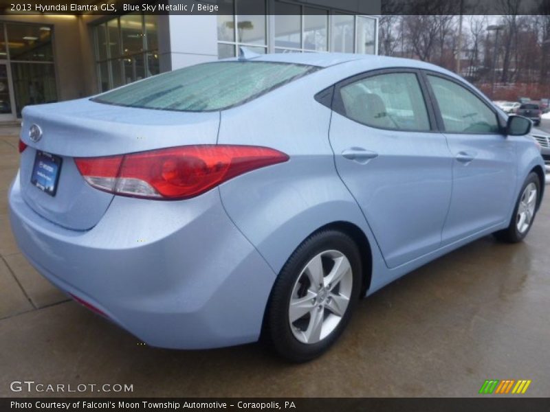 Blue Sky Metallic / Beige 2013 Hyundai Elantra GLS