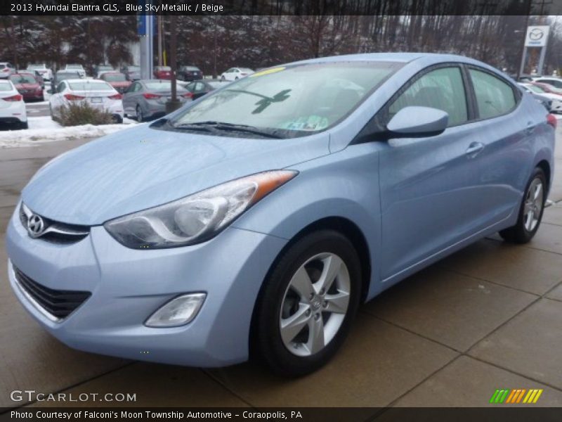 Blue Sky Metallic / Beige 2013 Hyundai Elantra GLS