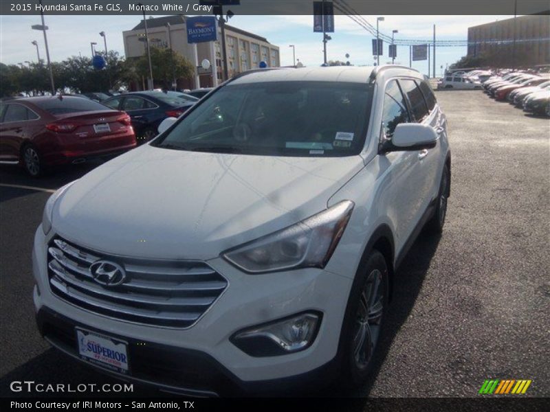 Monaco White / Gray 2015 Hyundai Santa Fe GLS