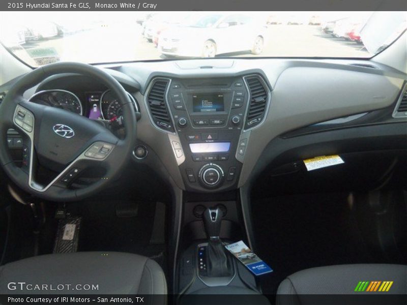 Monaco White / Gray 2015 Hyundai Santa Fe GLS