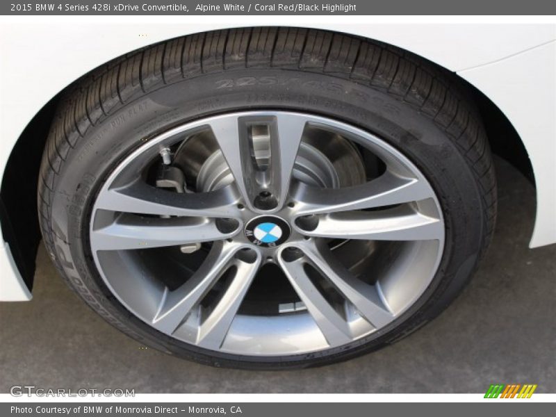 Alpine White / Coral Red/Black Highlight 2015 BMW 4 Series 428i xDrive Convertible