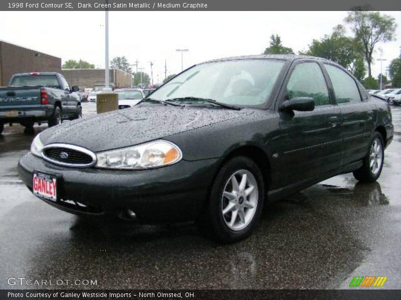 Dark Green Satin Metallic / Medium Graphite 1998 Ford Contour SE