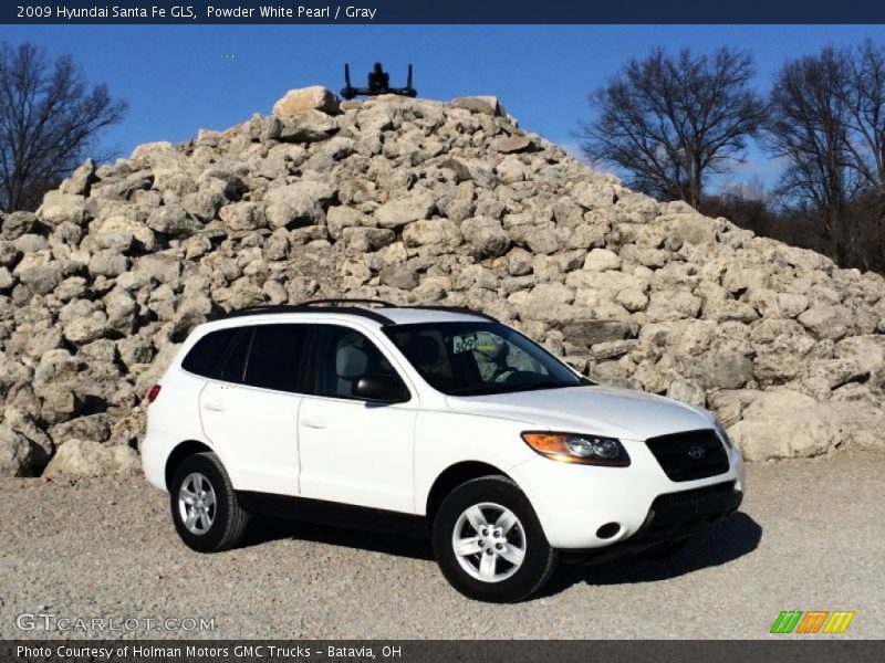 Powder White Pearl / Gray 2009 Hyundai Santa Fe GLS