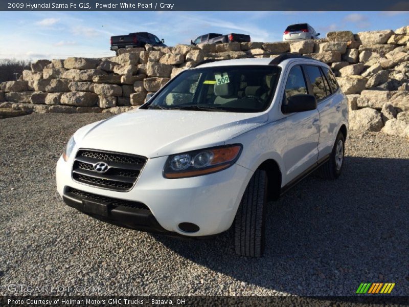 Powder White Pearl / Gray 2009 Hyundai Santa Fe GLS
